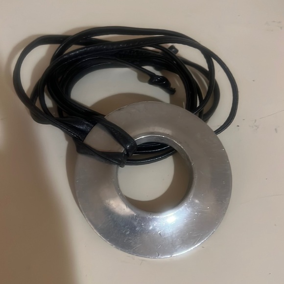 Pewter 3.5” medallion belt/loop necklace. From England Show piece! - Picture 1 of 7
